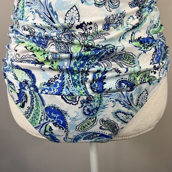 Lauren Ralph Lauren Fiesta PaisleyTwist Bandeau One Piece Swimsuit 16 - Picture 5 of 16